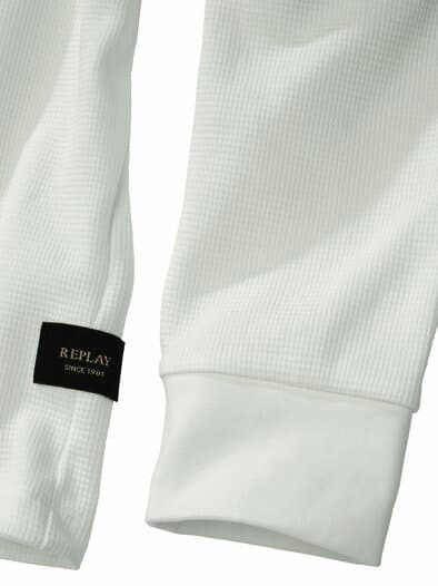 Waffelstruktur-Longsleeve naturweiß