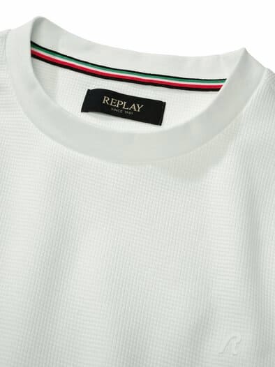 Waffelstruktur-Longsleeve naturweiß