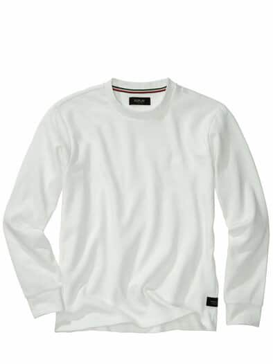 Waffelstruktur-Longsleeve naturweiß