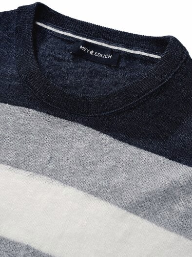 Gezeiten-Strickshirt marine/weiß
