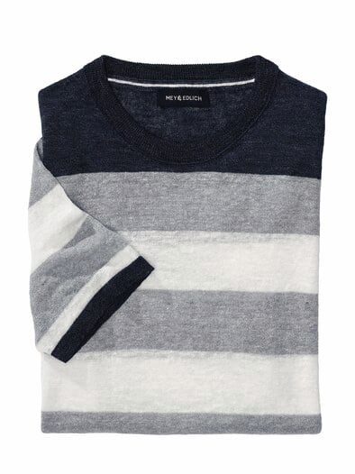 Gezeiten-Strickshirt marine/weiß