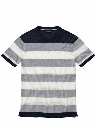 Gezeiten-Strickshirt marine/weiß