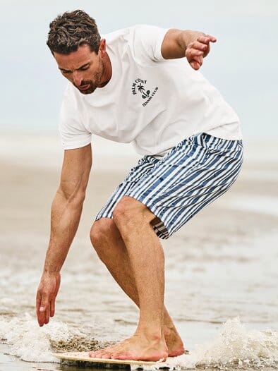 T-Shirt Palm Court Tennis Club linienweiß