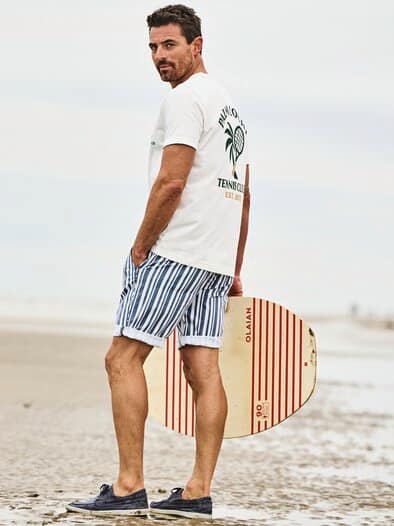 T-Shirt Palm Court Tennis Club linienweiß