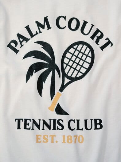 T-Shirt Palm Court Tennis Club linienweiß