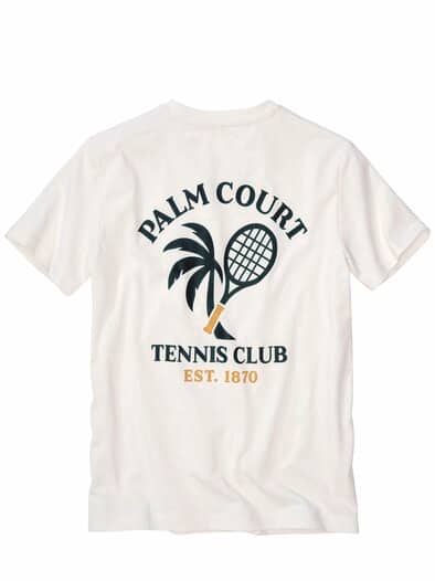 T-Shirt Palm Court Tennis Club linienweiß