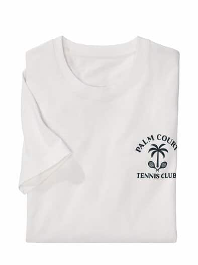 T-Shirt Palm Court Tennis Club linienweiß