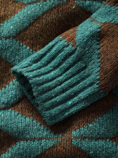 Hauptrolle-Pullover tabak/cyan