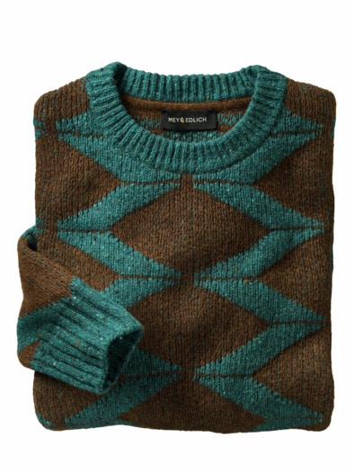Hauptrolle-Pullover tabak/cyan