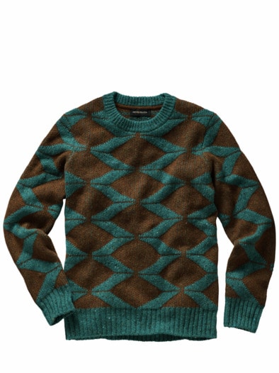 Hauptrolle-Pullover tabak/cyan
