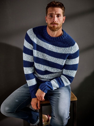 Sechs-Ringe-Pullover marine/granit