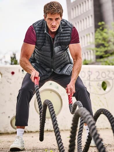 Dranbleiber-Poloshirt oxidrot