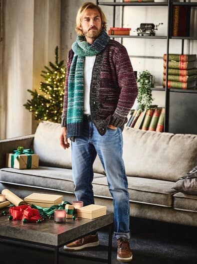 Mouline-Cardigan purpur/steinbrech