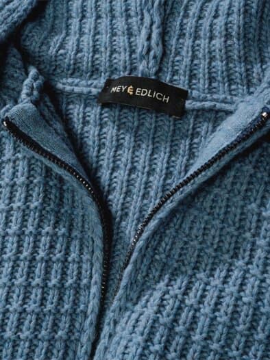 Waffel-Cardigan jeansblau