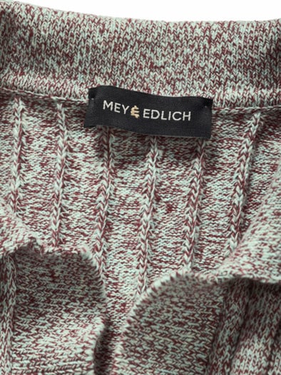 Tricolor-Polo mint/bordeaux/weiß-melange