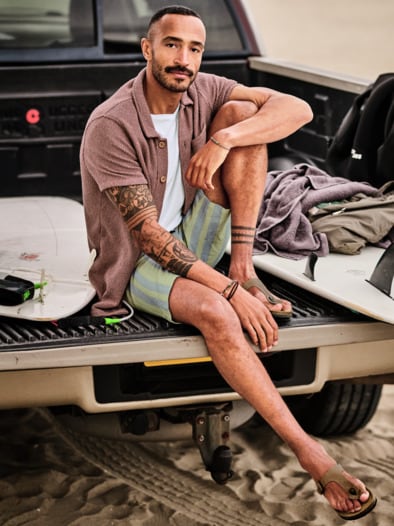 Leinen-Shorts Mist Strata Nicola eisblau