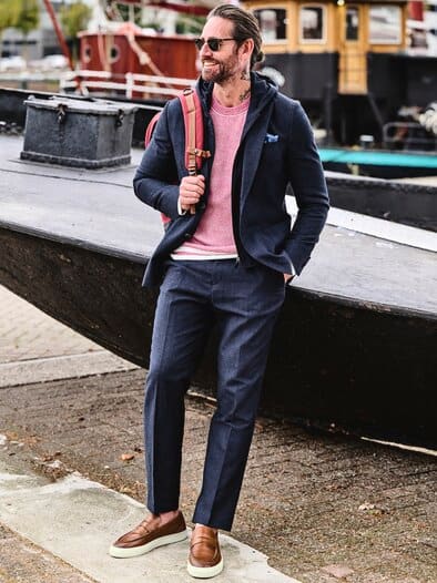 Bleib-anders-Anzugsakko indigo