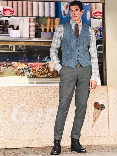 Webspiel-Weste tweedblau