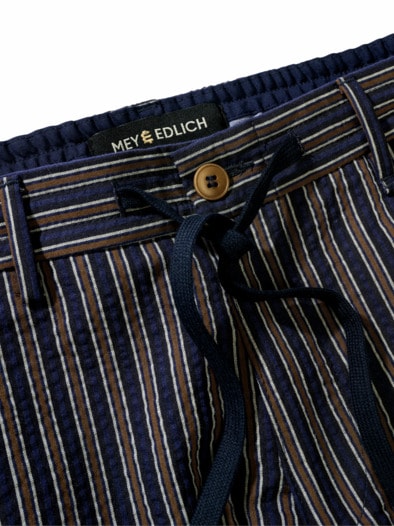 Blackbeard-Chino navy-braun-gestreift