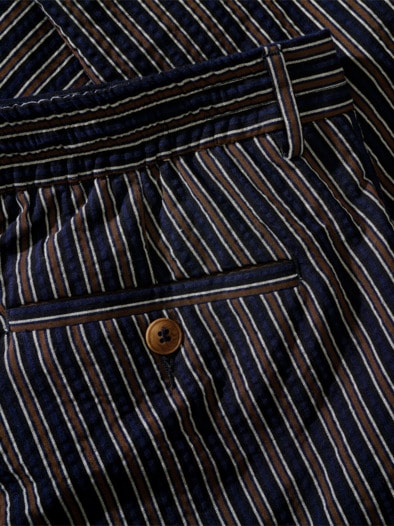 Blackbeard-Chino navy-braun-gestreift