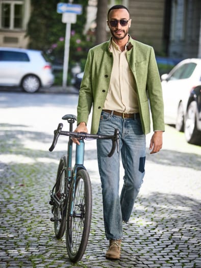 Visionäre Jeans cyan