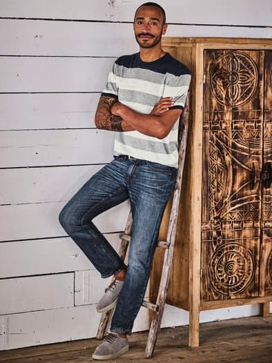 Fusion-Jeans japanblau