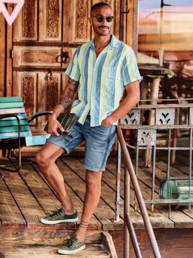 Verrückte Jeans-Shorts washed blue