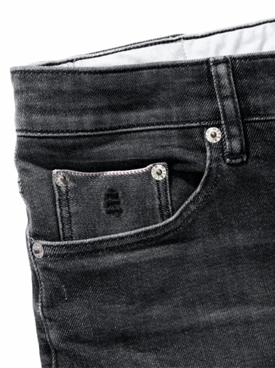 Schlanke Selvedge-Jeans grillkohle