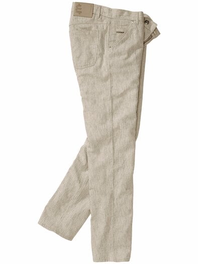 Ecru-Epilog-Hose ecru-gestreift