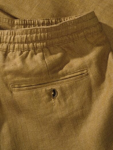 Leinenchino Herringbone gelb