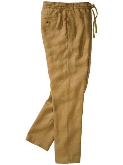 Leinenchino Herringbone gelb