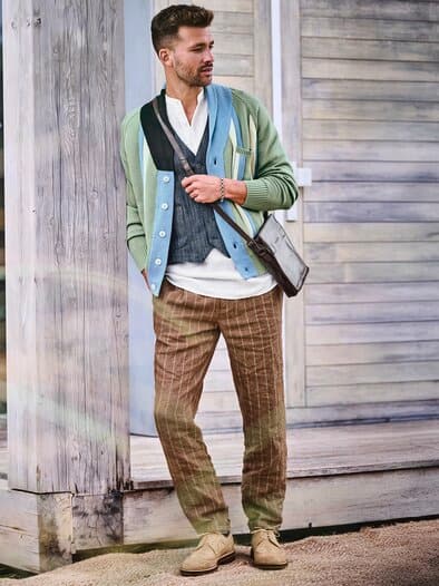 Seebrise-Leinenhose bordeaux