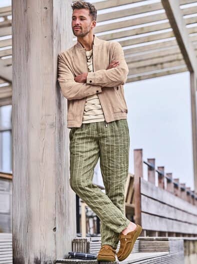 Seebrise-Leinenhose olive