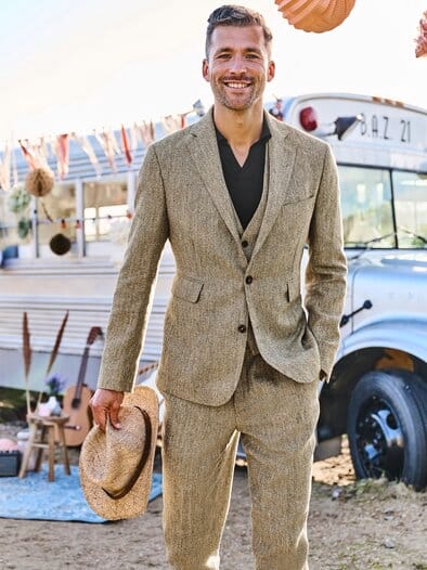 Pointillismus-Anzugsakko rotisseursenf