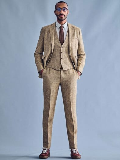 Pointillismus-Anzugweste rotisseursenf