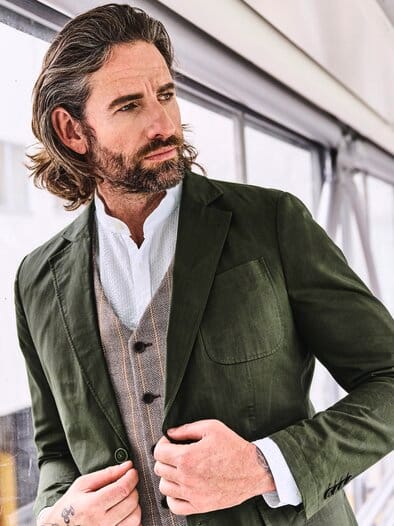 Stadtpfad-Sakko moosgrün