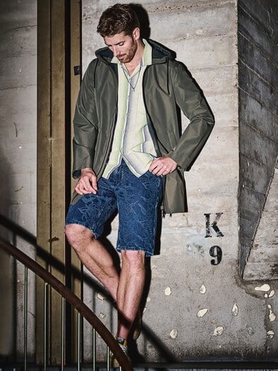 Jacquard-Shorts denimblau