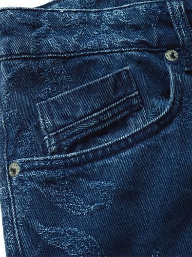 Jacquard-Shorts denimblau