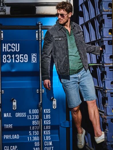 Extrafach-Denim-Shorts blauquarz