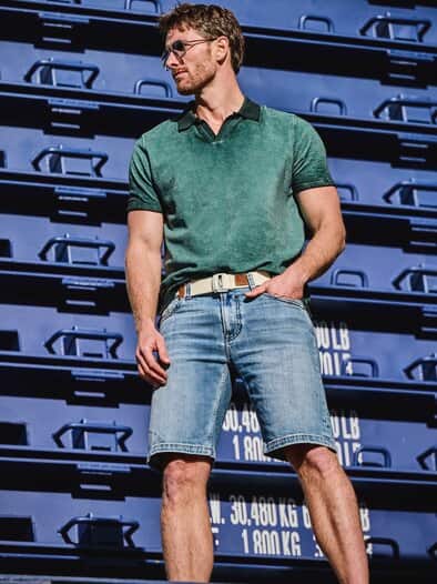 Extrafach-Denim-Shorts blauquarz