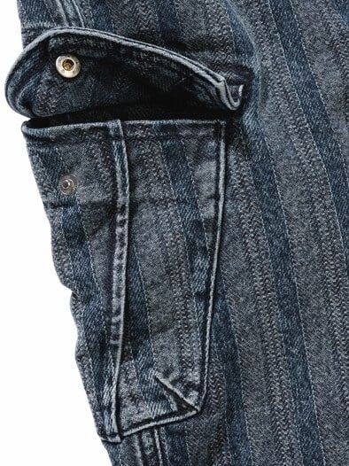 Herringbone-Denim-Cargo blauquarz