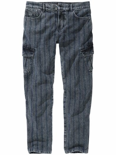 Herringbone-Denim-Cargo blauquarz