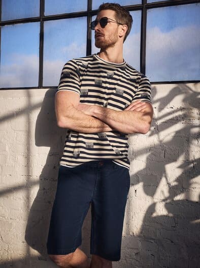 Denim-Dobby-Shorts blauquarz