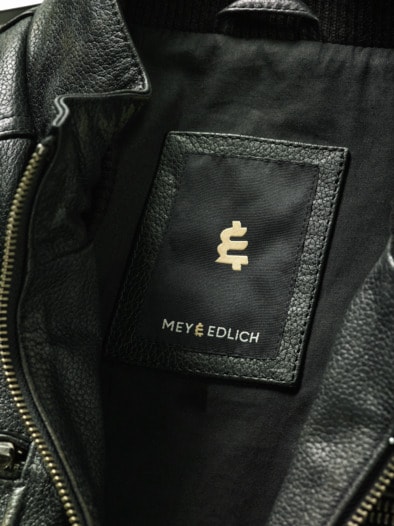 Rub-off-Lederjacke lakritz