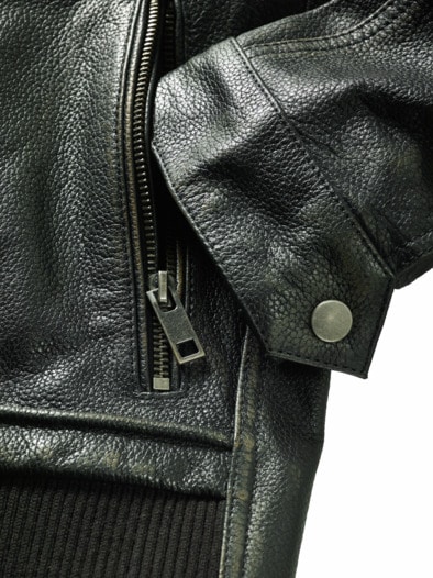 Rub-off-Lederjacke lakritz