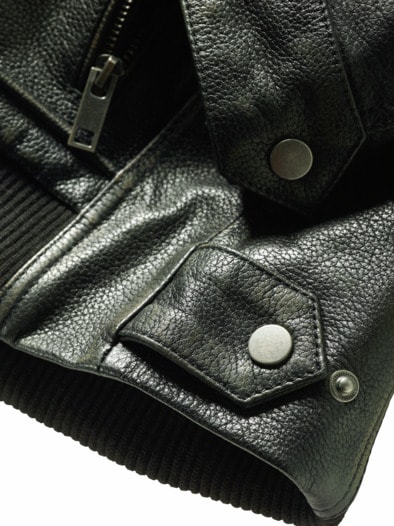 Rub-off-Lederjacke lakritz