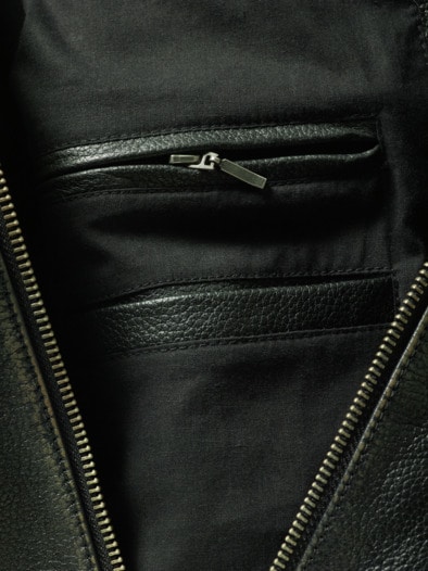 Rub-off-Lederjacke lakritz