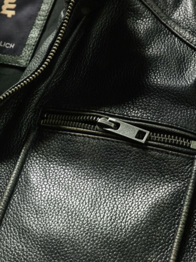 Rub-off-Lederjacke lakritz