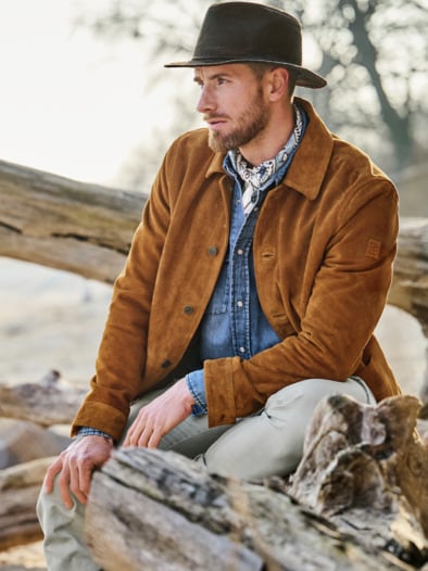 Lederjacke Buffalo cognac