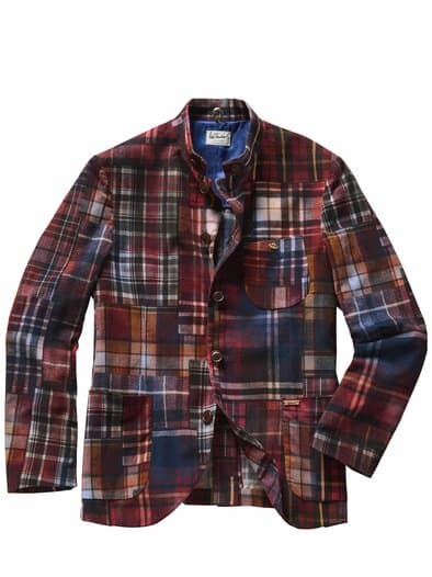 Cordsakko Lusandro Check marine/burgunder